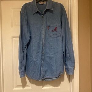 Vintage Alabama Crimson Tide Denim Mens XL Long Sleeve Button Up NCAA